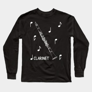 Musical Notes Clarinet Long Sleeve T-Shirt